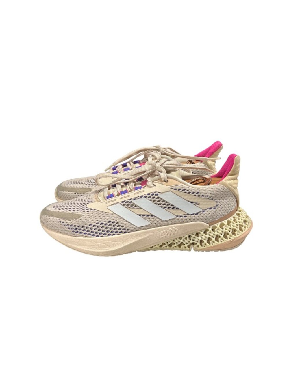 Adidas 4DFWD Running Shoes Womens US 7.5 Beige Pink 3D Printed Sole Mesh Upper